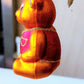 Vintage Czech Republic, Glass Blown, Hand Painted Christmas Tree Ornament - Teddy a pair ( x 2 )