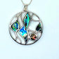 Silver Handmade Inlay Pendant Semi Precious Abalone Shell- Multi