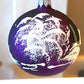 Vintage Czech Glass Christmas Ornament: Hand-Painted Purple Small Ball