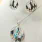 Silver Handmade Inlay Pendant/Earring Set Semi Precious Abalone Shell- Multi