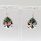 Silver Handmade Inlay Earrings Semi Precious Abalone Shell- Flower