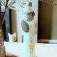 Vintage Czech Republic, Glass Blown, Hand Painted Christmas Tree Ornament - Thin Santa White (reduced)