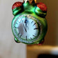 Vintage Hand-Painted Glass Alarm Clock Christmas Ornament - Czech Republic (Pair)