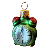 Hand-Painted Glass Alarm Clock Christmas Ornament - Czech Republic (Pair)