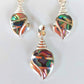 Silver Handmade Inlay Pendant/Earring Set Semi Precious Abalone Shell- Shell