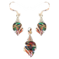 Silver Handmade Inlay Pendant/Earring Set Semi Precious Abalone Shell- Shell