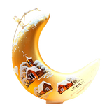 Hand Painted Glass Christmas Ornament: Czech Gold Half Moon