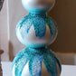 Vintage Czech Republic, Glass Blown, Hand Painted Christmas Tree Ornament - 3 Tier Snowman