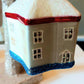 Vintage Czech Glass Christmas Ornament: Hand-Painted Glittery House