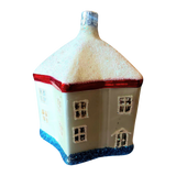 Czech Glass Christmas Ornament: Hand-Painted Glittery House