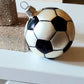 Vintage Czech Republic, Glass Blown, Hand Painted Christmas Tree Ornament - football