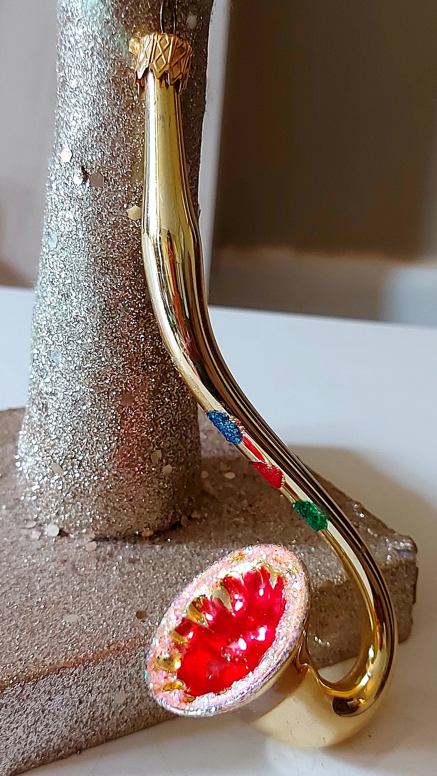 Vintage Czech Republic, Glass Blown, Hand Painted Christmas Tree Ornament - Saxaphone