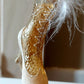 Vintage Czech Republic, Glass Blown, Hand Painted Christmas Tree Ornament - Boot Gold