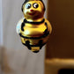 Vintage Czech Glass Bumble Bee Christmas Ornament - Hand Painted Pair