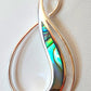 Silver Handmade Inlay Pendant/Earring Set Semi Precious Abalone Shell- Loop