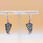 Silver Handmade Inlay Earrings Semi Precious Abalone Shell- Leaf