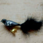 Vintage Czech Republic, Glass Blown, Hand Painted Christmas Tree Ornament - small bird with clip