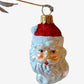 Vintage Czech Republic, Glass Blown, Hand Painted Christmas Tree Ornament - Santa Head