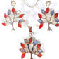 Silver Handmade Inlay Pendant/Earring Set Semi Precious Natural Shell- Tree