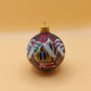 Vintage Czech Glass Christmas Ornament: Hand-Painted Maroon Small Ball