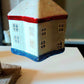 Vintage Czech Glass Christmas Ornament: Hand-Painted Glittery House