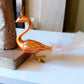 Vintage Czech Republic, Glass Blown, Hand Painted Christmas Tree Ornament - Swan with clip