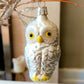 Vintage Czech Republic, Glass Blown, Hand Painted Christmas Tree Ornament - Owl