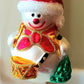 Vintage Czech Republic, Glass Blown, Hand Painted Christmas Tree Ornament - Snowman Drummer