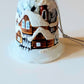 Vintage Czech Glass Bell Ornament: Hand-Painted Winter Village