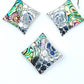 Silver Handmade Inlay Pendant/Earring Set Semi Precious Abalone Shell- Square
