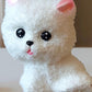 Vintage Czech Republic, Glass Blown, Hand Painted Christmas Tree Ornament - White Pussy Cat