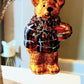 Vintage Czech Republic, Glass Blown, Hand Painted Christmas Tree Ornament - Large Teddy Bear