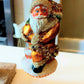 Vintage Czech Republic, Glass Blown, Hand Painted Christmas Tree Ornament - Large Santa Chimney Gold