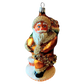 Czech Republic, Glass Blown, Hand Painted Christmas Tree Ornament - Large Santa Chimney Gold