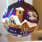 Vintage Czech Glass Christmas Ornament: Hand-Painted Purple Small Ball
