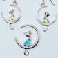 Silver Handmade Inlay Pendant/Earring Set Semi Precious Abalone Shell- Cat on Moon