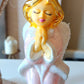 Vintage Czech Republic, Glass Blown, Hand Painted Christmas Tree Ornament - Pink Angel