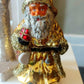 Vintage Czech Republic, Glass Blown, Hand Painted Christmas Tree Ornament - Very Large Santa