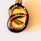 Vintage Czech Republic, Glass Blown, Hand Painted Christmas Tree Ornament - pretzel a pair ( x 2 )