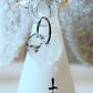 Vintage Czech Glass Angel Christmas Ornament: Hand-Painted Winter Village