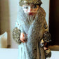 Vintage Czech Republic, Glass Blown, Hand Painted Christmas Tree Ornament - Large Santa Silver/Gold