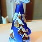 Czech Hand-Painted Glass Angel Christmas Ornament: Blue Village Candle Holder