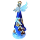 Czech Hand-Painted Glass Angel Christmas Ornament: Blue Village Candle Holder