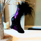Vintage Czech Republic, Glass Blown, Hand Painted Christmas Tree Ornament - Boot Purple