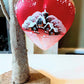 Vintage Czech Glass Christmas Ornament: Hand-Painted Red Heart House