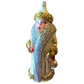 Czech Republic, Glass Blown, Hand Painted Christmas Tree Ornament - Large Santa Silver/Gold