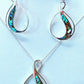Silver Handmade Inlay Pendant/Earring Set Semi Precious Abalone Shell- Loop