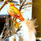 Vintage Czech Republic, Glass Blown, Hand Painted Christmas Tree Ornament - small bird with clip