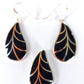 Silver Handmade Inlay Pendant/Earring Set Semi Precious Black Onyx- Black Leaf