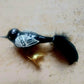 Vintage Czech Republic, Glass Blown, Hand Painted Christmas Tree Ornament - small bird with clip